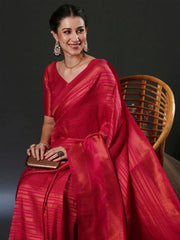 Women's Blend Teal Blue Woven Design Designer Saree With Blouse Piece-33ALEKHA3302