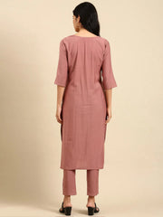 Women's Mauve Embroidered Kurta SetKC-884-Mauve