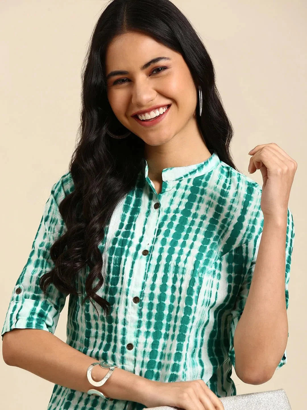 Green Tie Dye Kurta | Women's Indian Kurta Unique Style