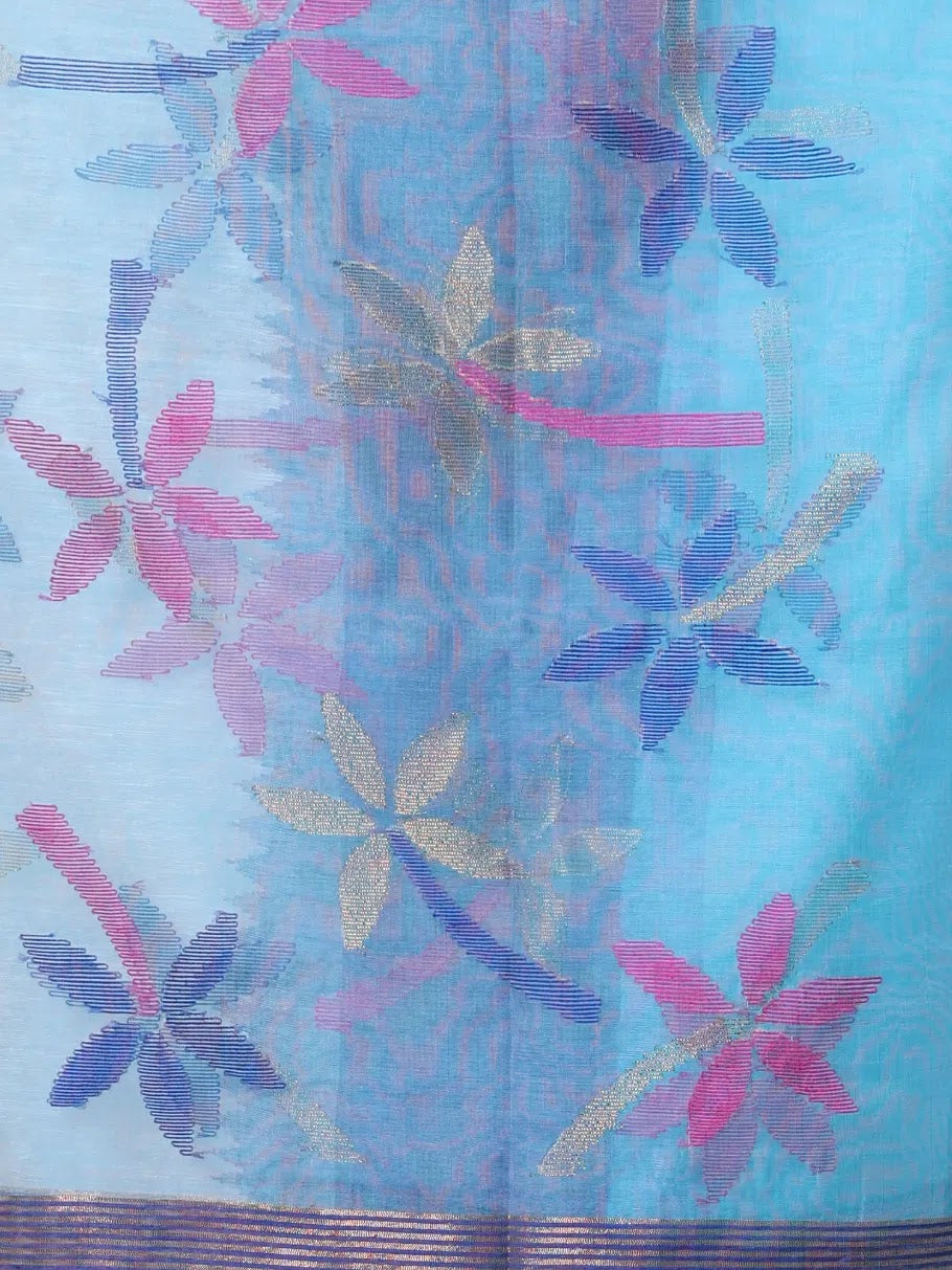 Fuchsia Linen Muslin Saree | Designer Sarees India