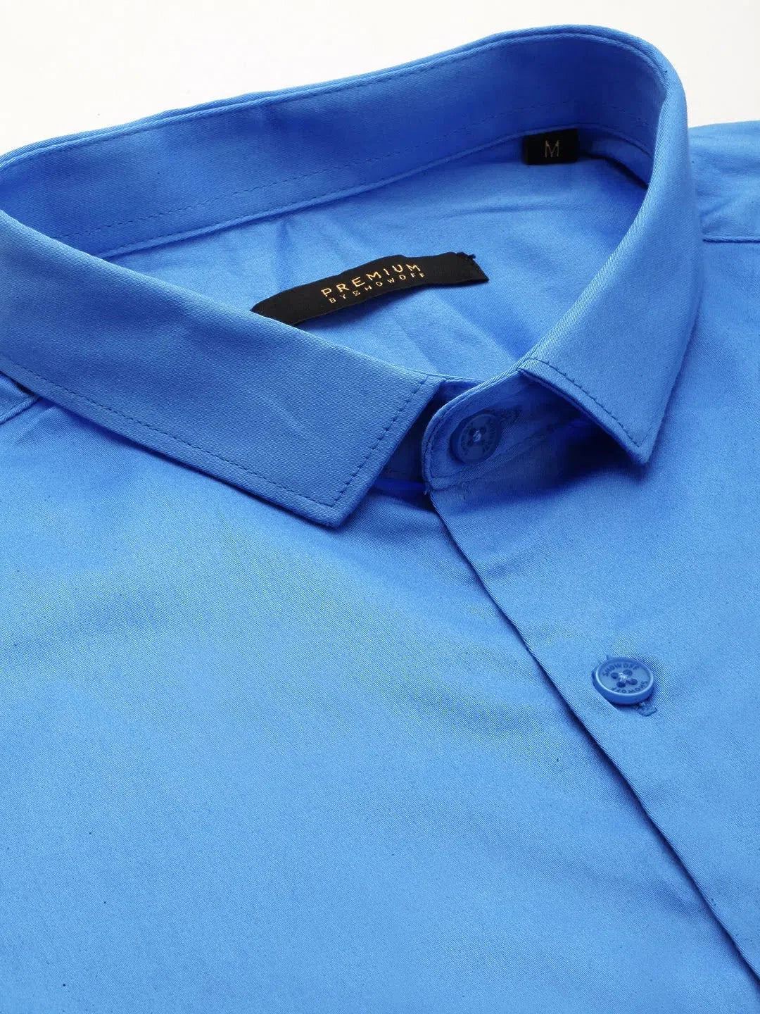 Men's Blue Solid Shirt - DesiQlo Cotton Casual Shirts