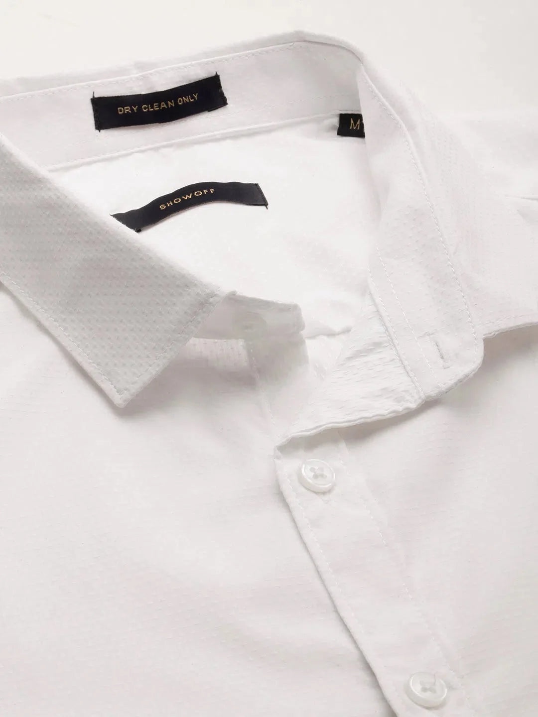 Men's Solid White Cotton Shirt | DesiQlo Classic Design