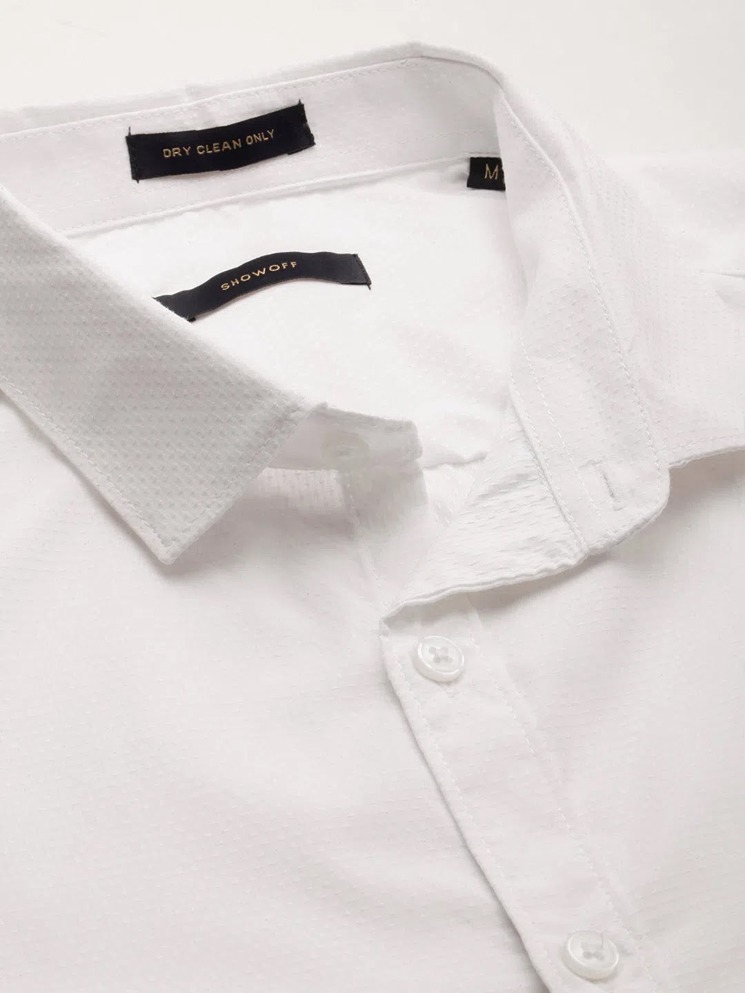 Men's Solid White Cotton Shirt | DesiQlo Classic Design