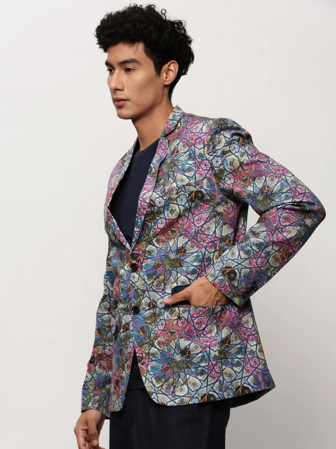 Multi-Print Blazer - Men's Ethnic Wear and Nehru Jackets