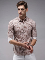 Men Brown Printed Casual Shirt-PARKERPRINT-1561-Brown