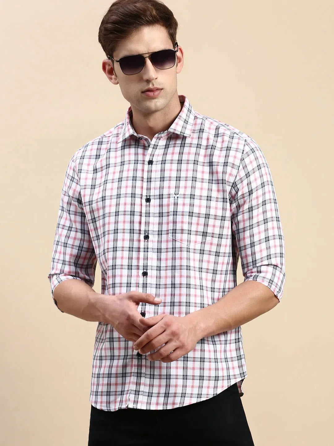 Men Multi Checked Casual Shirt-BLAZOCHECKS-4666-Multi