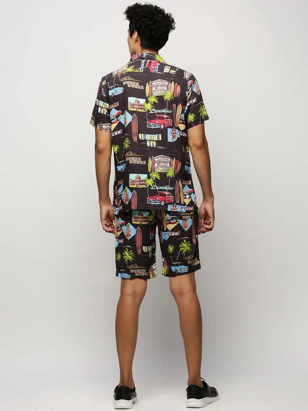 Men's Black Printed Casual Co ord Set | Cotton T | Elegant Design