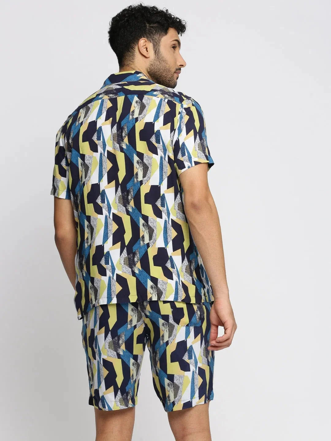 Multi Printed Co Ord Set for Men | Cuban Collar Cotton Sets