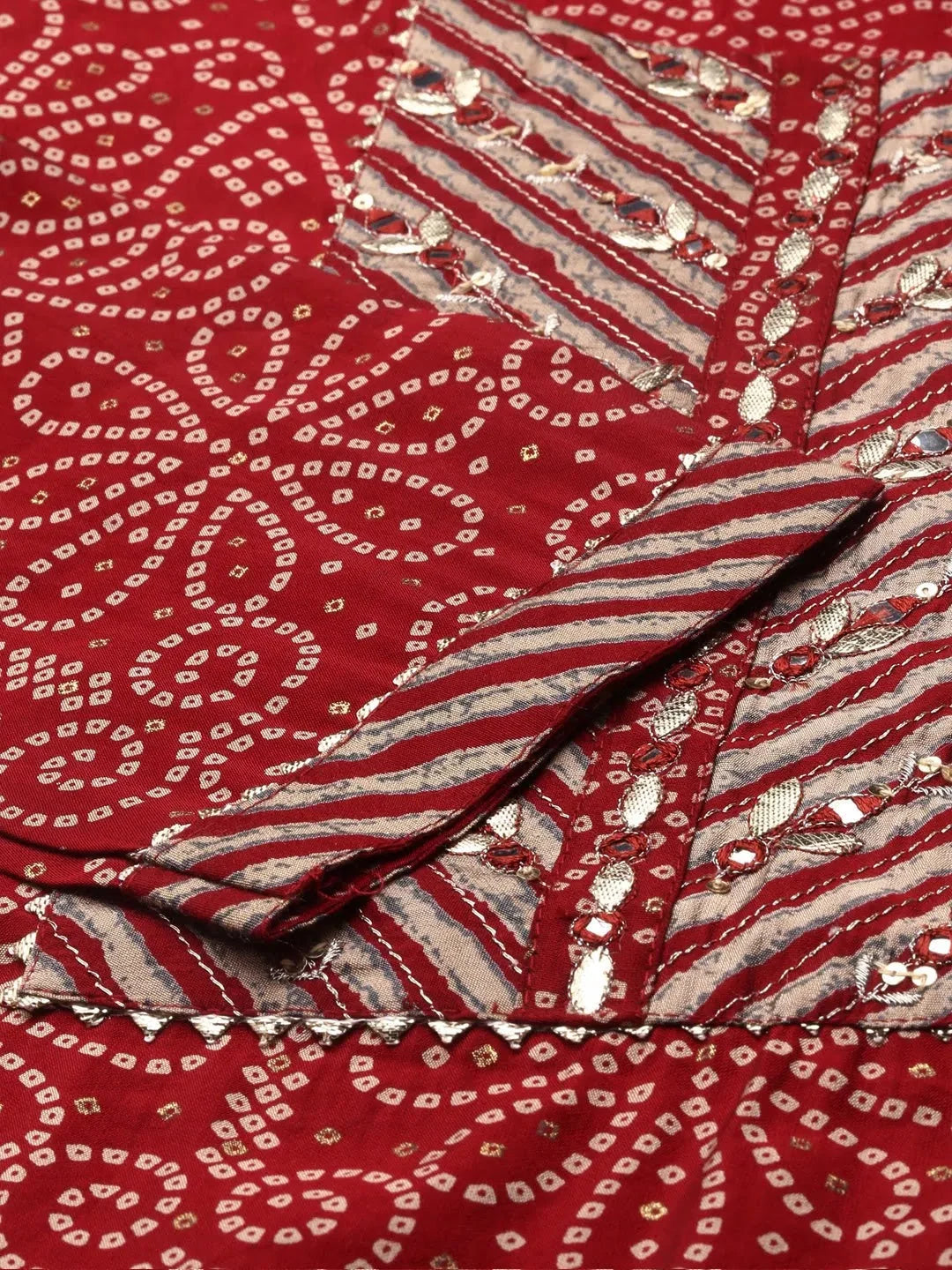 Maroon Printed Kurta Set | Cotton Indian Kurta Sets for Women