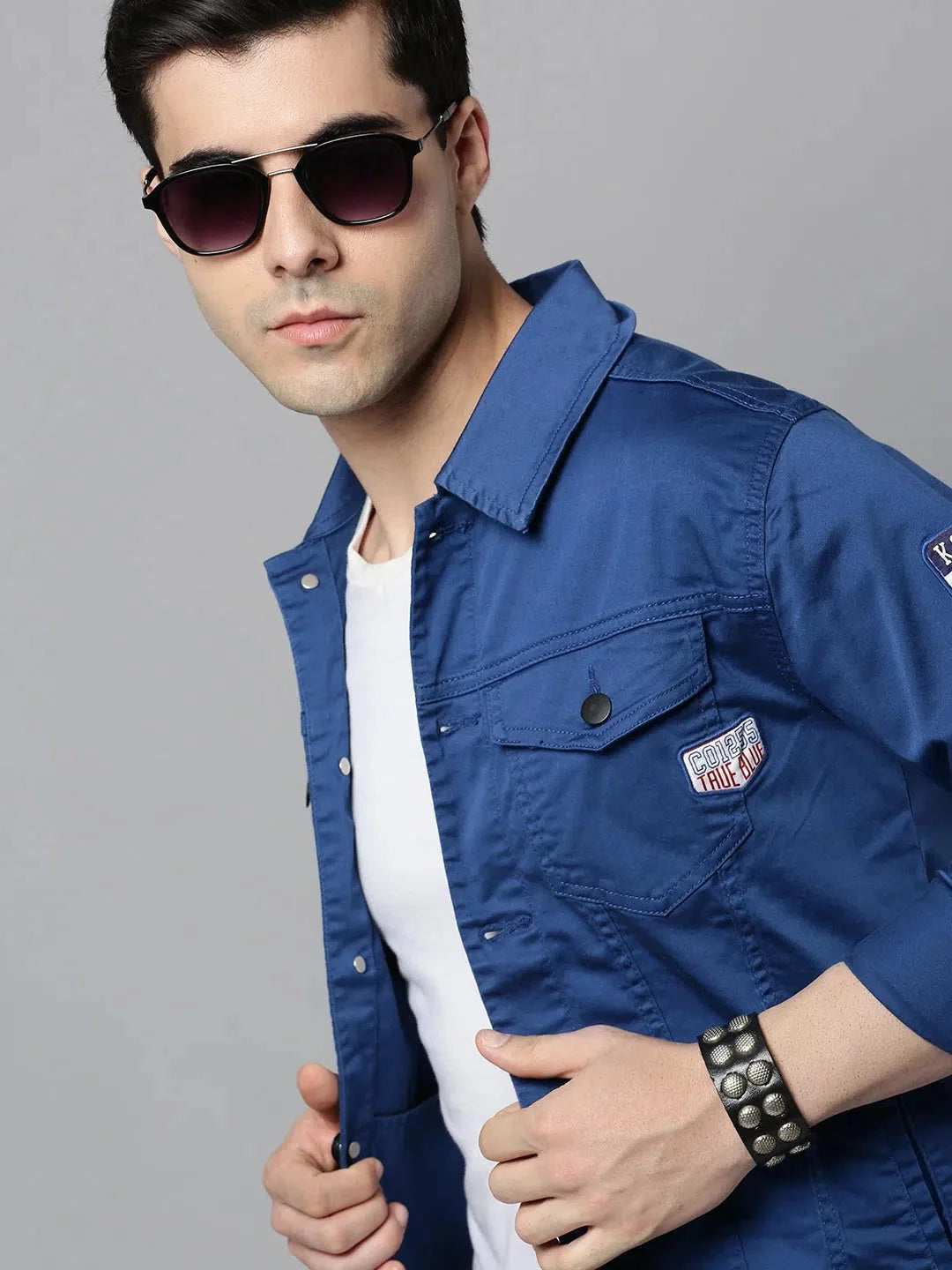 Blue Solid Mens Shirt - Casual Cotton Shirt Collection