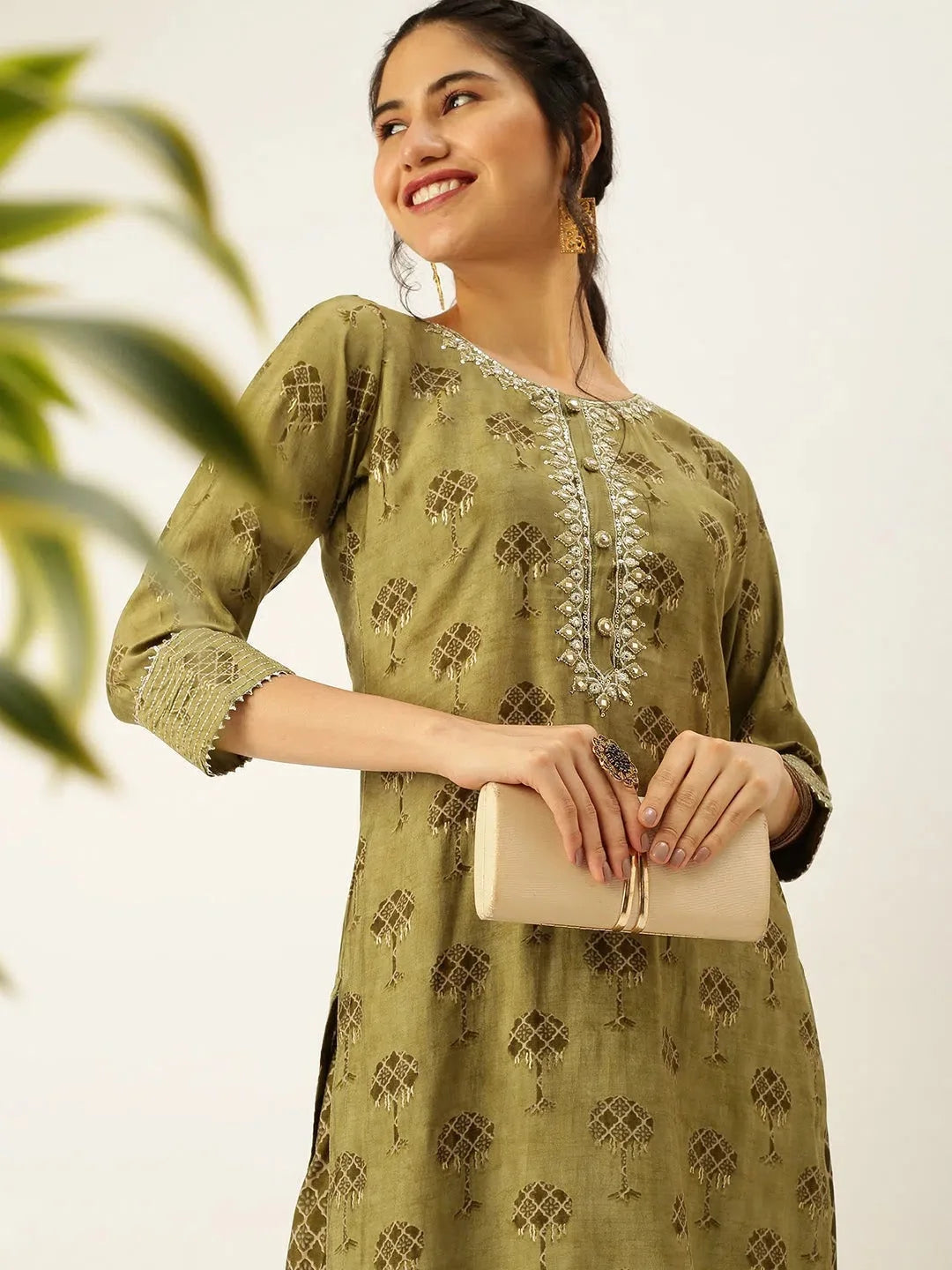 Green Printed Women's Kurta Sets | Indian Kurta Sets
