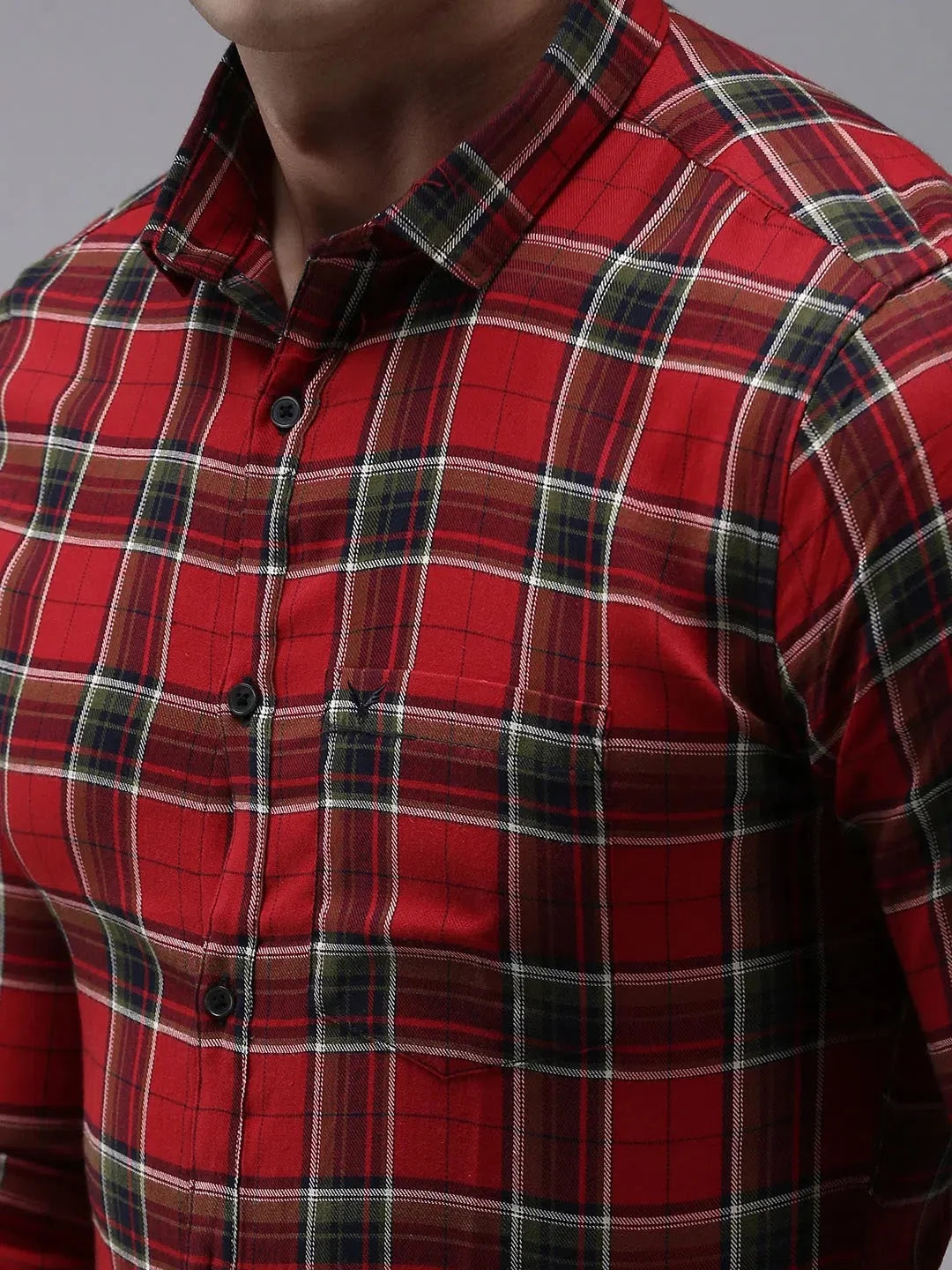 Men's Red Checkered Cotton Shirt | Casual Mens Shirt