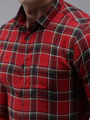 Men Red Checked Casual Shirt-ACHIEVERCHECKS-1195-Red
