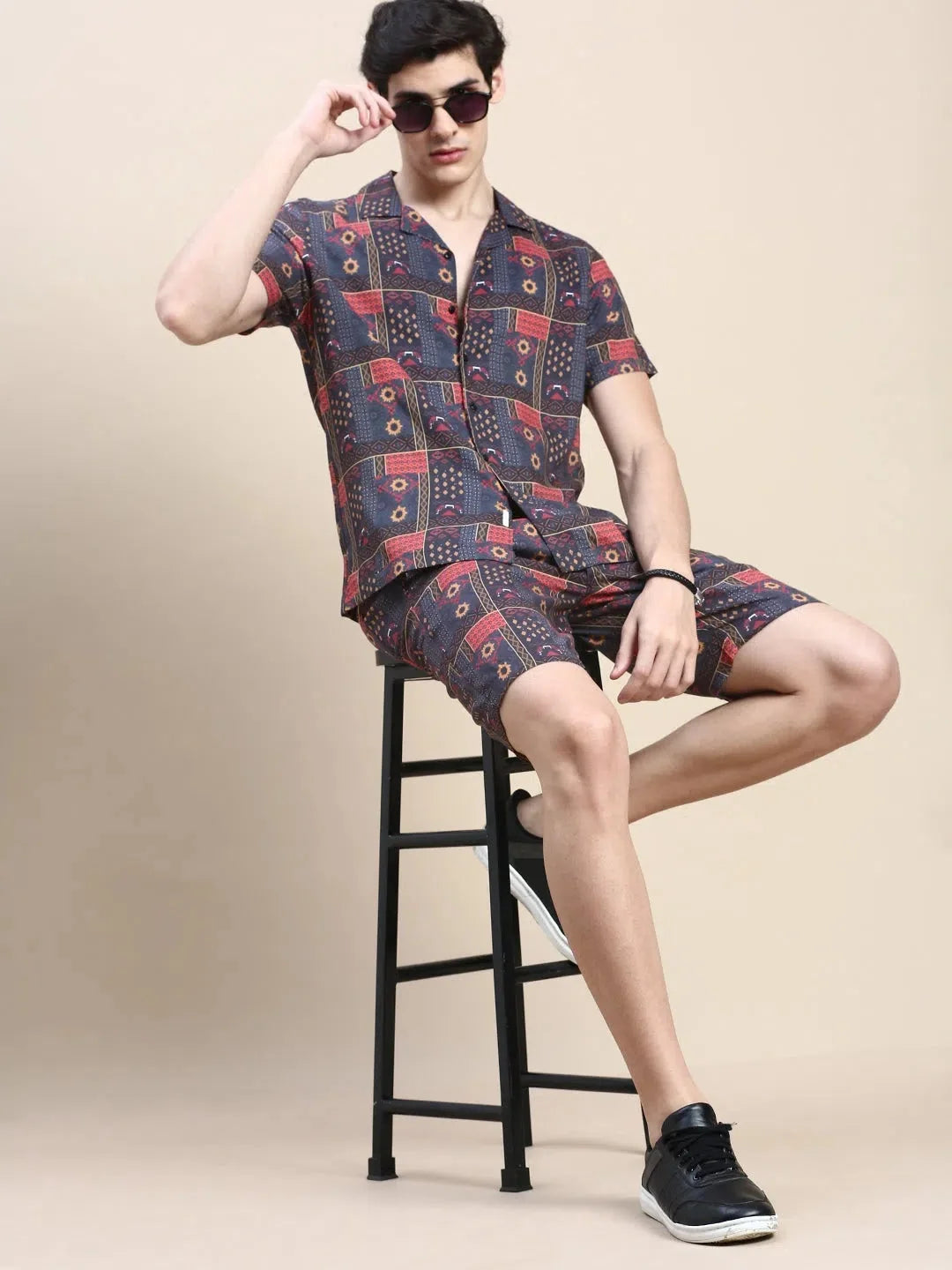 Men's Printed Co ord Set - Casual Cotton Two Piece Sets