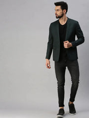 Men Green Solid Party Blazers-SOBLZ256-Green