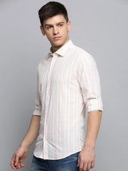 Men White Checked Casual Shirt-PEISKOSCHECKS-3423-White