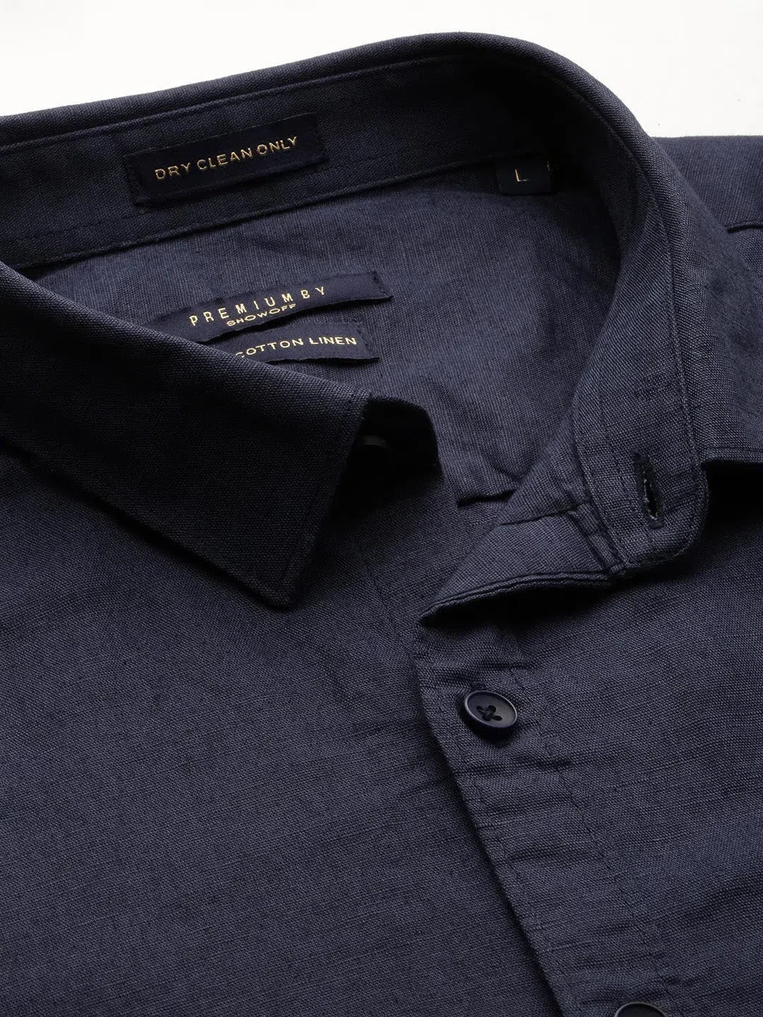 Navy Solid Cotton Mens Shirt | Casual & Formal Shirts