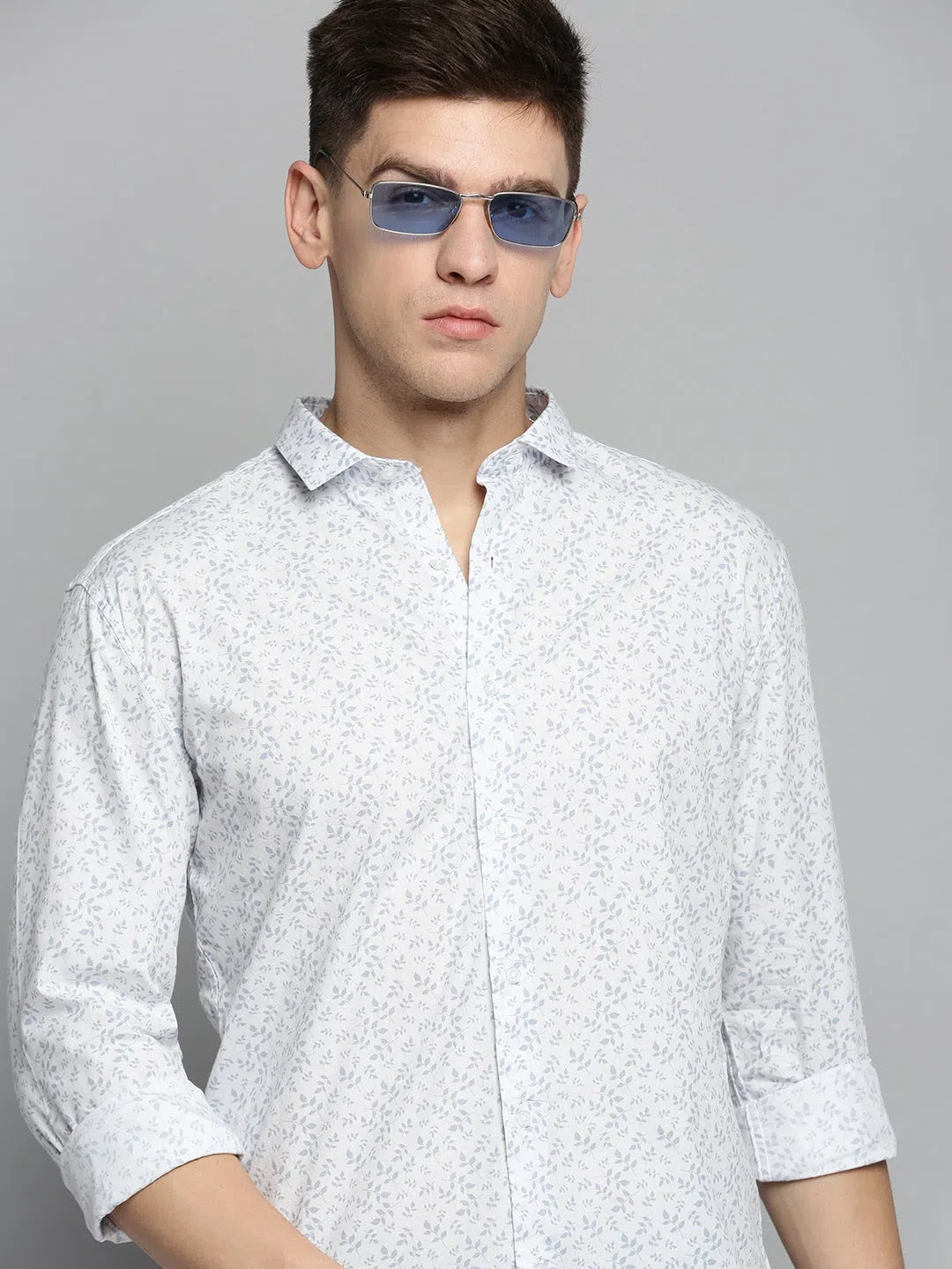 White Printed Mens Shirt - Trendy Cotton Shirt | DesiQlo