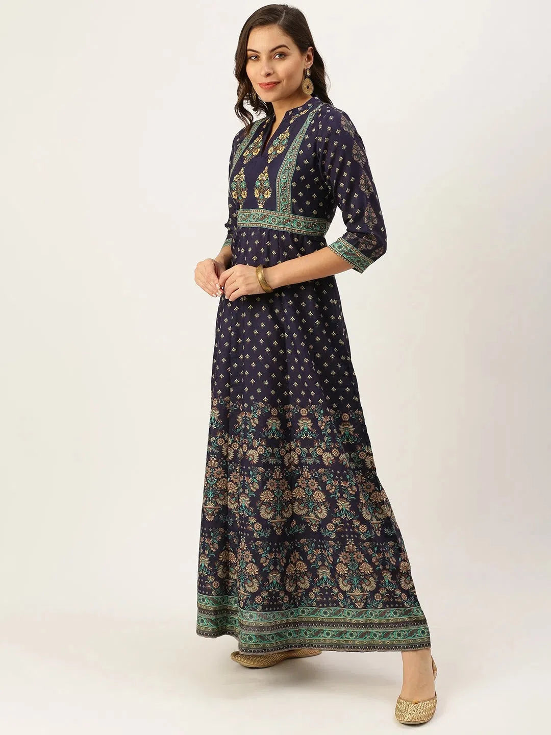 Violet Printed Anarkali Kurti for Women | DesiQlo