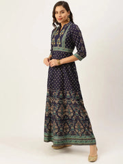 Women's Violet Printed Anarkali Kurtas-SK-700-Violet