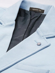 Men Blue Solid Casual Blazers-AR-42-Blue