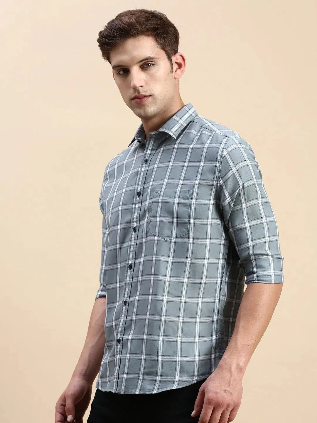 Men's Green Checkered Shirt | Cotton Mens Shirt | DesiQlo