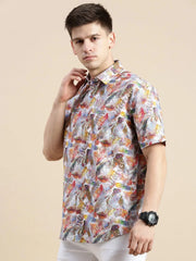 Men Multi Floral Casual Shirt-GALAXY-1659-Multi