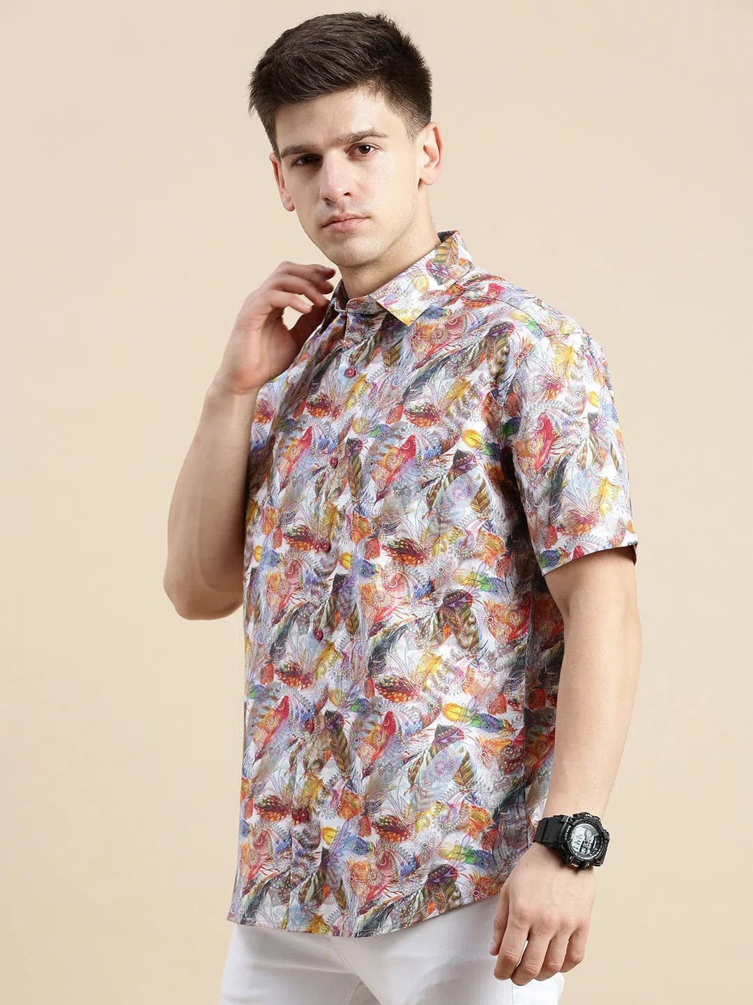 Men's Multi Floral Cotton Shirt | Printed Shirt DesiQlo