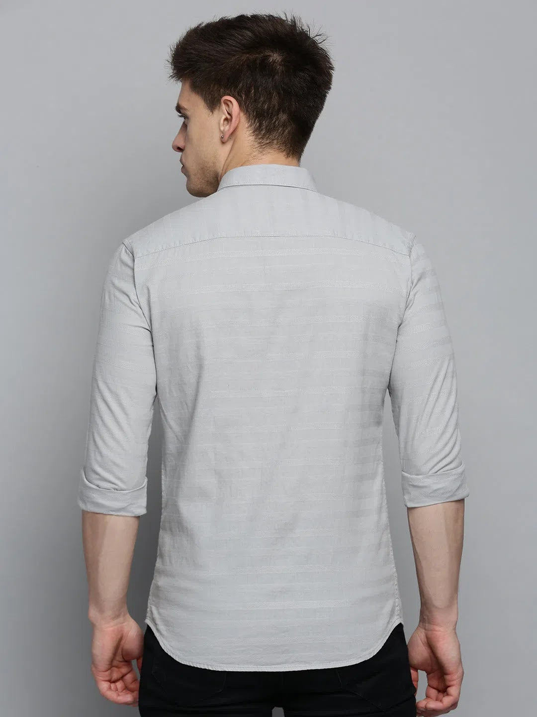 Solid Grey Mens Shirt - DesiQlo Casual Cotton Shirt Style