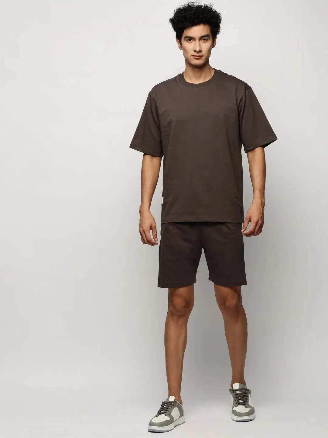 Men's Brown Co ord Sets | Solid Casual Cotton Two Piece Sets