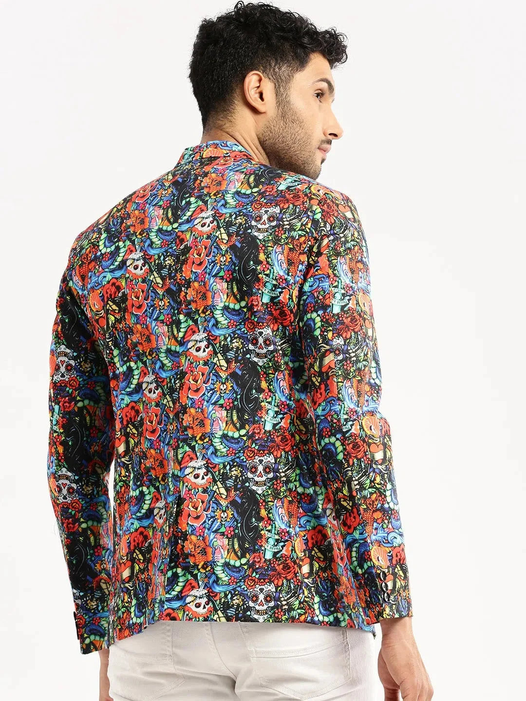 Multi Printed Men's Ethnic Wear Blazer | DesiQlo