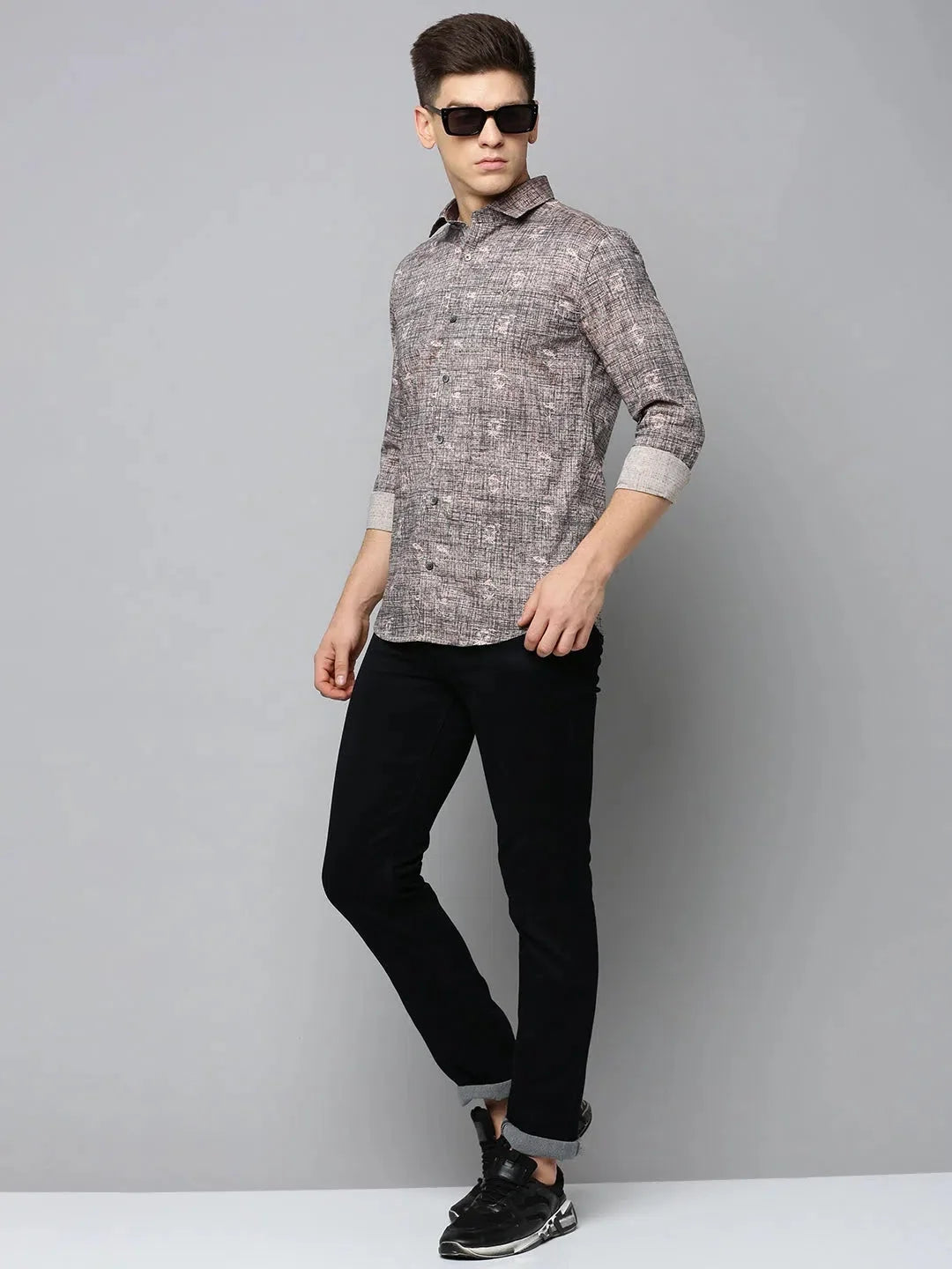 Black Printed Mens Shirt - DesiQlo Fashion Cotton Shirt