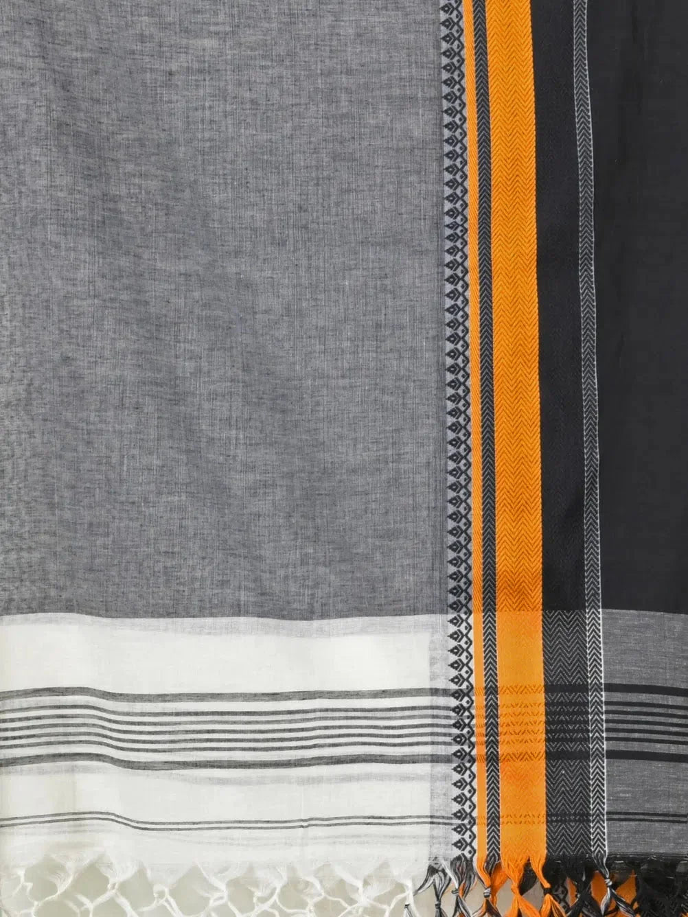 Beige Cotton Saree - Indian Sarees with Temple Border