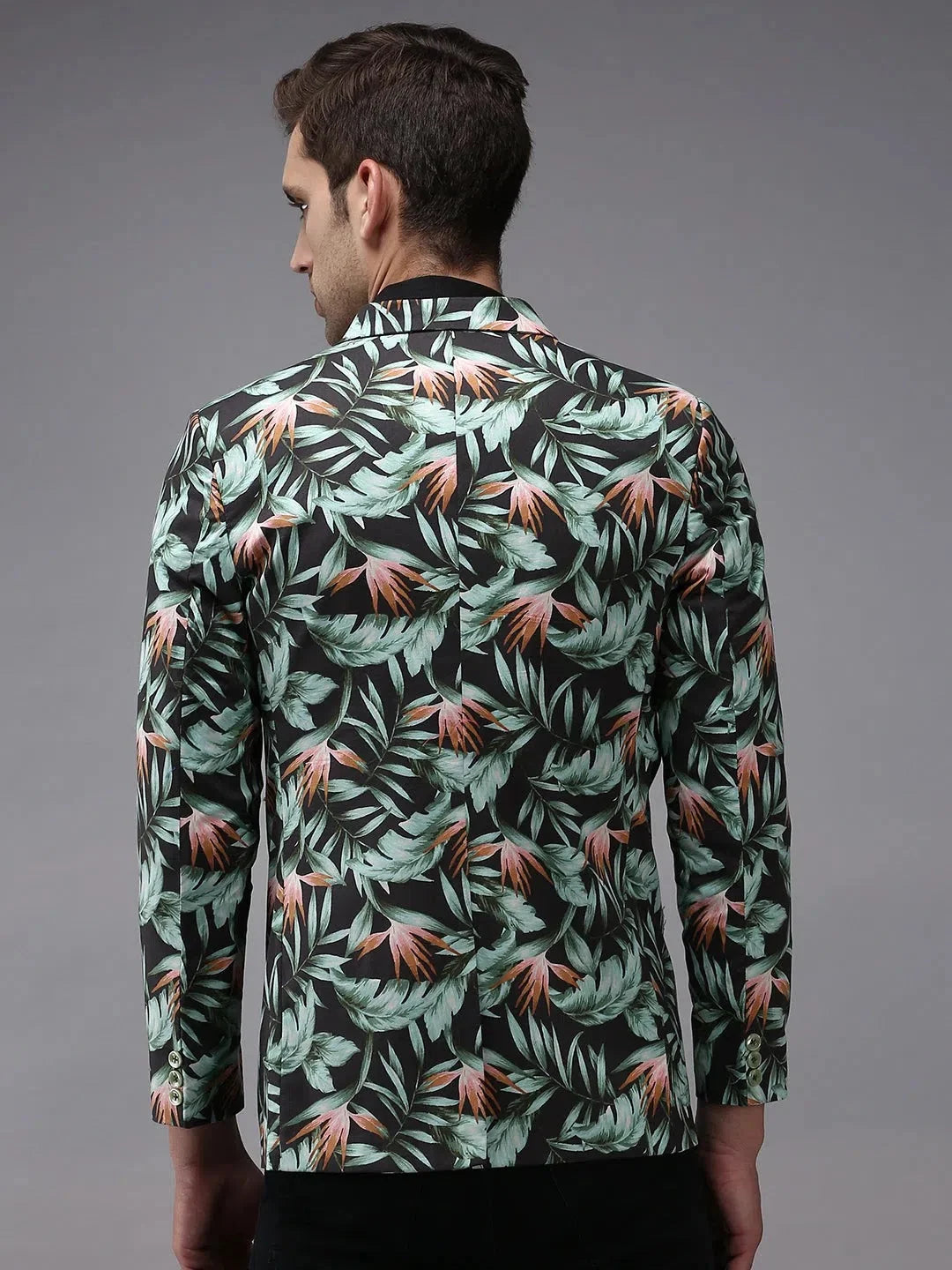 Grey Printed Blazer: Men's Ethnic Wear - DesiQlo Blazers