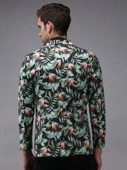 Men Grey Printed Blazer-SOBLZ-259-Grey