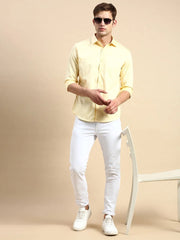 Men Yellow Striped Casual Shirt-PACIFICSTRIPE-4944-Yellow