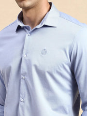 Men Blue Solid Casual Shirt-ATHERKNITS-5005-Blue