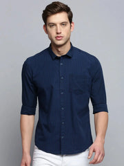 Men Navy Checked Casual Shirt-SOMNIUMCHECKS-2006-Navyblue