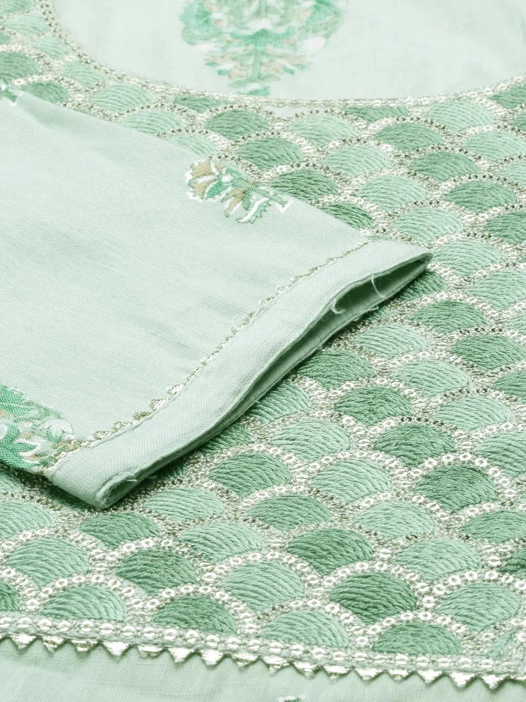 Green Embellished Indian Kurta for Ladies | DesiQlo Fashion