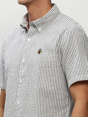 Men White Striped Casual Casual Shirts-JUBASTRIPE-071-White