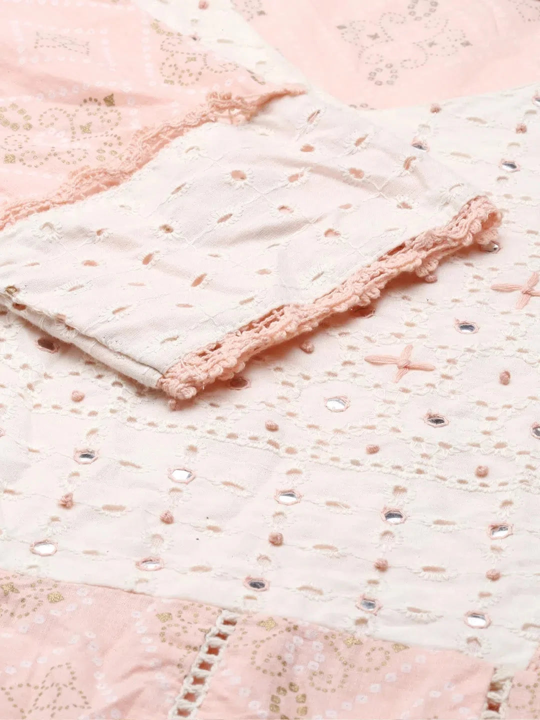 Peach Printed Kurta Set | Women's Indian Cotton Kurta Sets