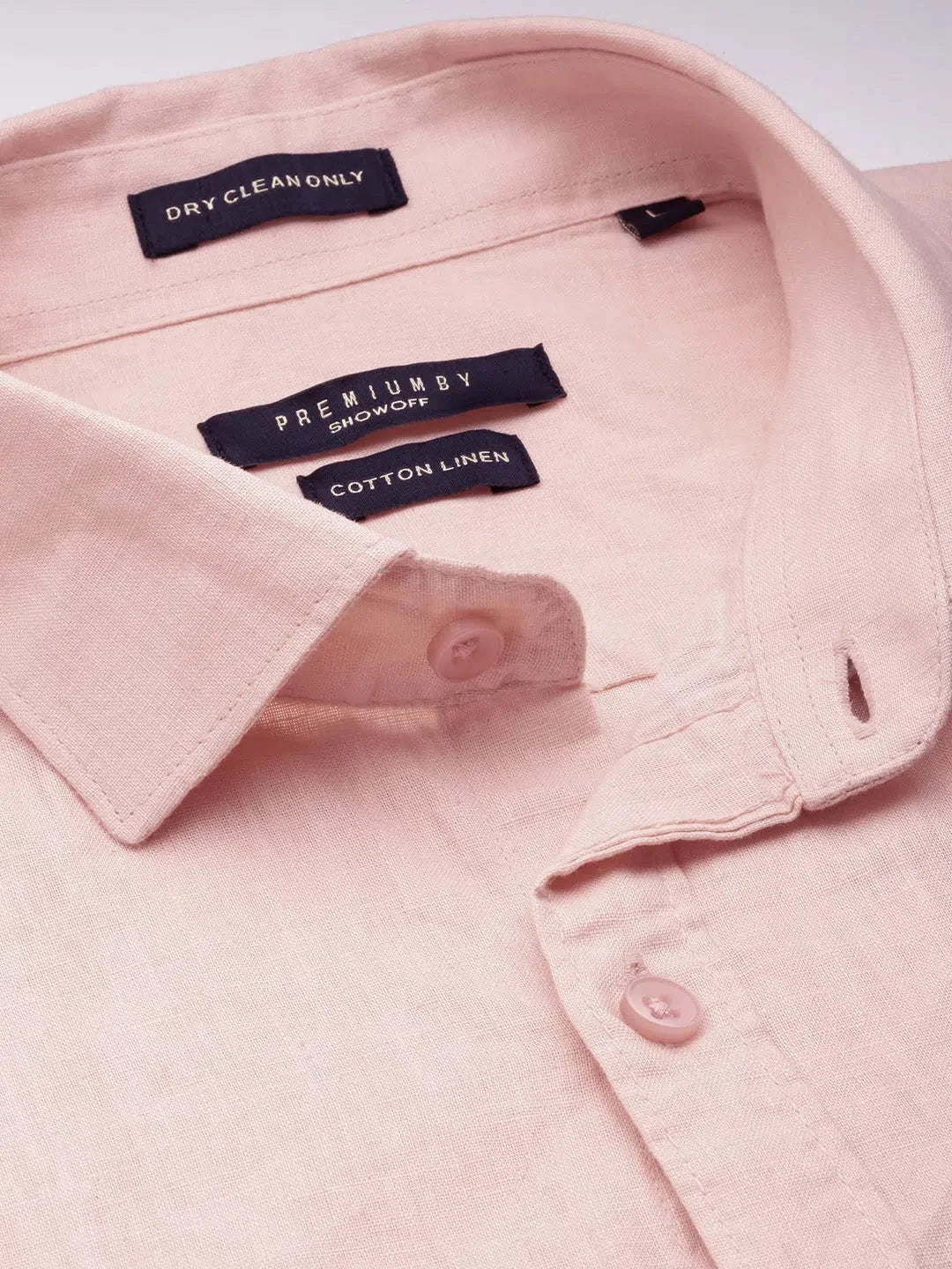 Men's Peach Cotton Shirt | Solid Color Casual Shirts