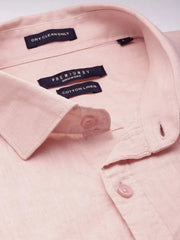 Men Peach Solid Casual Shirt-SWALLOW-1762-Peach