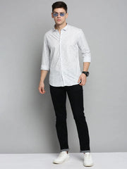 Men White Printed Casual Shirt-EVMOSPRINTS-2050-White