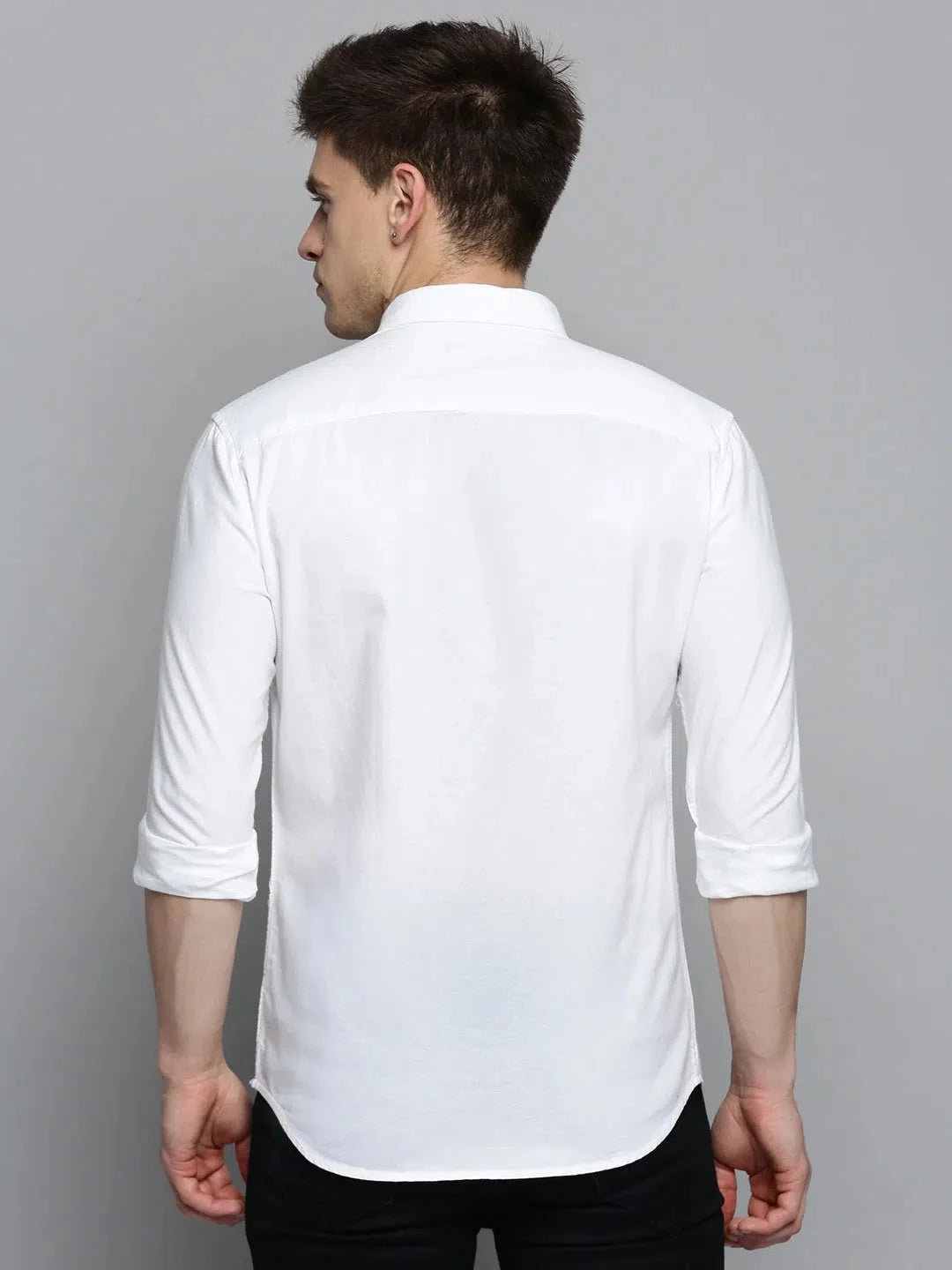 White Cotton Mens Shirt - Classic Solid Formal Shirts Online