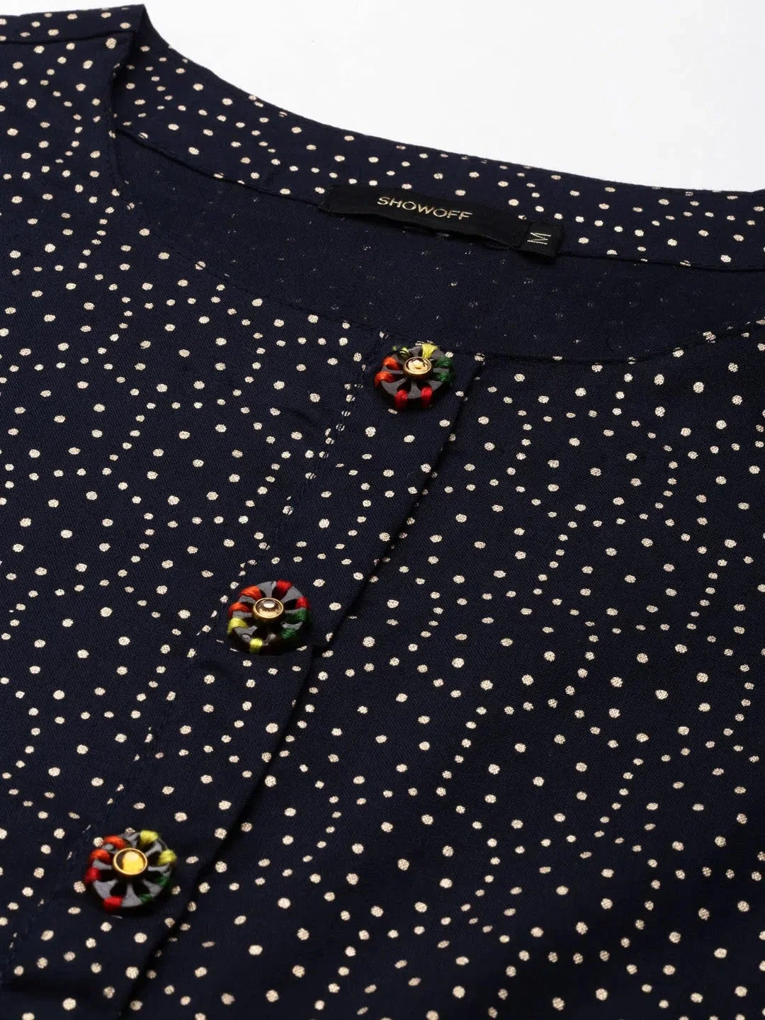 Navy Blue Printed Indian Kurtis | Cotton Kurta Ladies