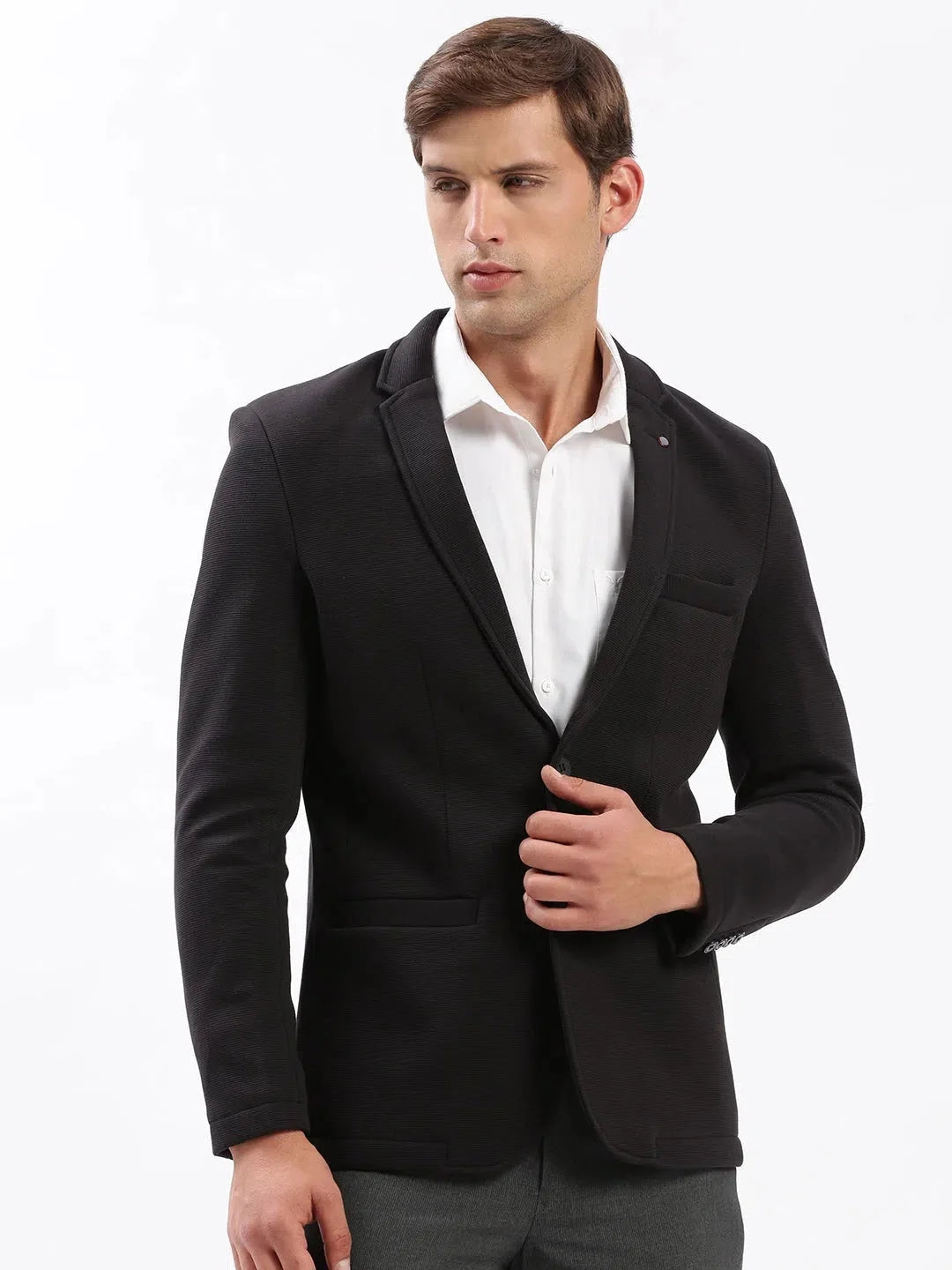 Black Notched Lapel Blazer | Men's Ethnic Nehru Jackets
