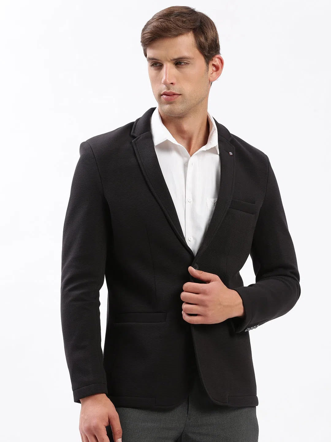 Black Notched Lapel Blazer | Men's Ethnic Nehru Jackets