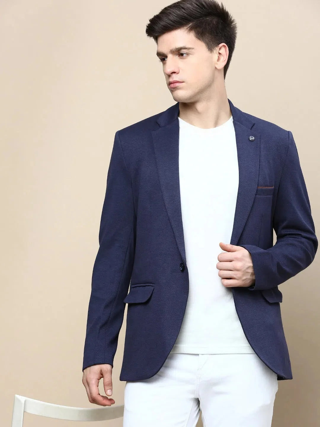 Navy Blue Solid Modi Jacket | Men's Ethnic Nehru Jackets
