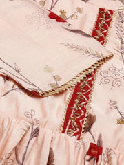 Women's Pink Printed Kurta SetKC-3329-Peach